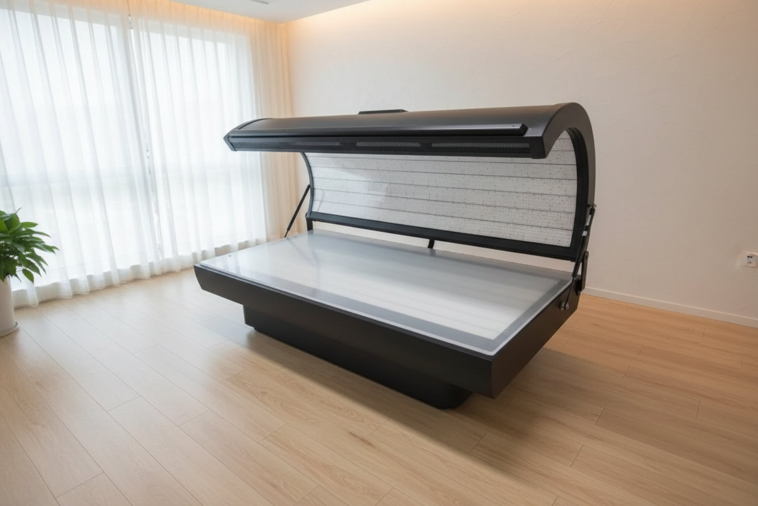 Red Light Therapy Bed in therapy use setting open view of bed